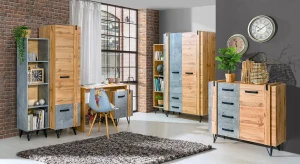 Komoda Lofter LO6 Dub Wotan/Millenium Concrete