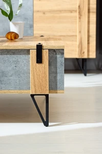 Lofter LO8 Nástenná polica Wotan Oak/Millenium Concrete