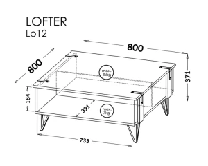 Lofter LO12 Dubový betónový stôl Wotan/Millenium