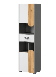 Skriňa Carini CA3 Nash Oak/Biela Brillite/Graphite