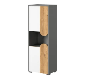 Skriňa Carini CA4 Nash Oak/Biela Brilliant Biela/Graphite