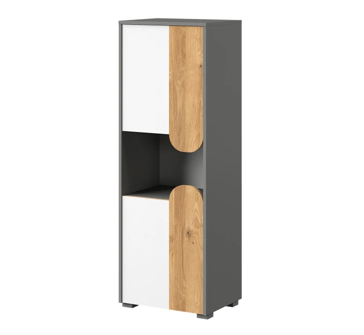 Skriňa Carini CA4 Nash Oak/Biela Brilliant Biela/Graphite