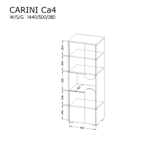 Skriňa Carini CA4 Nash Oak/Biela Brilliant Biela/Graphite