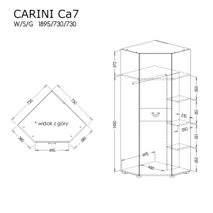 Skriňa Carini CA7 Nash Oak/Biela Brilliant/Graphite