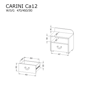 Nočná skrinka Carini CA12 Nash Oak/Biela Brilliant/Graphite