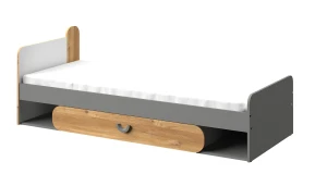 Posteľ 80x190 s matracom Carini CA11 Nash Oak/Biela Brilliant/Graphite