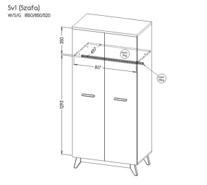Šatníková skriňa 85 cm Sven SV1 Nash Dub/borovica Andersen