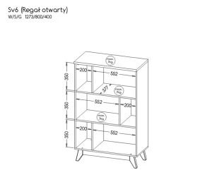 Regál 80 cm Sven SV6 Nash Dub/borovica Andersen