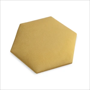 Čalúnený nástenný panel 3D Honeycomb 35x45 žltá