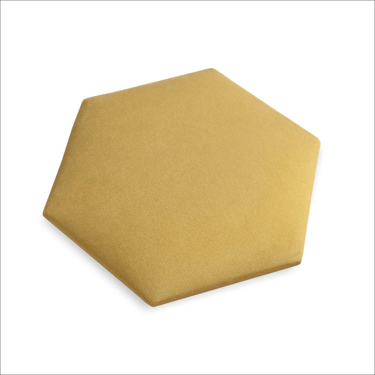 Čalúnený nástenný panel 3D Honeycomb 35x45 žltá