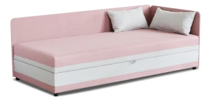 Jednolôžková posteľ s boxom Hirek 90x200 Ružová/Šedá