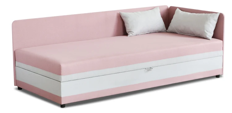 Jednolôžková posteľ s boxom Hirek 90x200 Ružová/Šedá