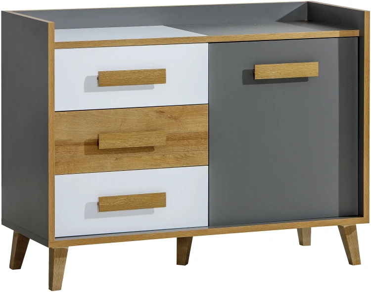 Komoda Verso W6 Riveria dub/biela/antracit