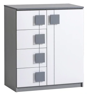 80 cm komoda Gumi G3 biela/antracitová