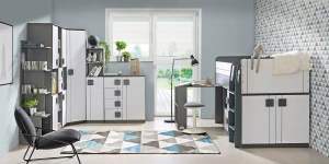 Poschodová posteľ 90x200 cm Gumi G15 Biela/Antracit