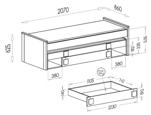 Výsuvná posteľ 80x200 cm Gumi G16 Biela/Antracit