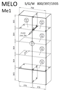 Kašmírový šatník Melo ME1