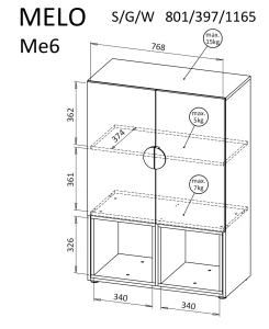 Komoda Melo ME6 Cashmere Anthracite