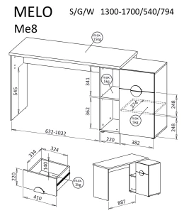 Stôl Melo ME8 Cashmere Oak Artisan