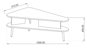 Konferenčný stolík do obývačky 100 cm Pinelli PN-02 Čierny grafit/Captains Deck