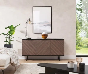 Komoda do obývačky Pinelli 150 cm PN-01 Čierny grafit/Captains Deck