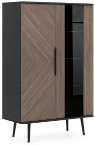 Vitrína do obývačky 90 cm Pinelli PN-05 Čierny grafit/Captains Deck