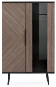 Vitrína do obývačky 90 cm Pinelli PN-05 Čierny grafit/Captains Deck