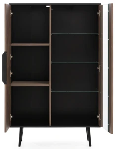 Vitrína do obývačky 90 cm Pinelli PN-05 Čierny grafit/Captains Deck