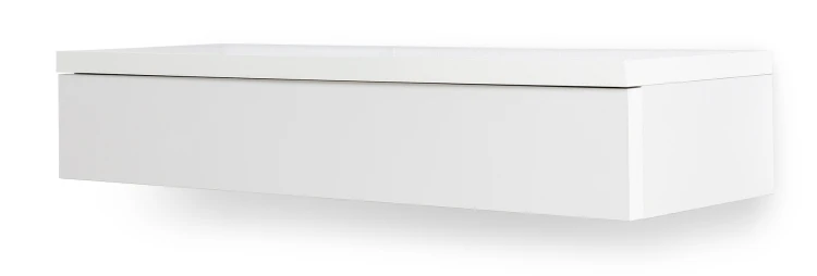 Závesný toaletný stolík do spálne 100 cm Navene NV-02 Biely lesk/mat