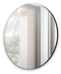 Okrúhle závesné zrkadlo na toaletný stolík 70 cm Navene Čierny matný