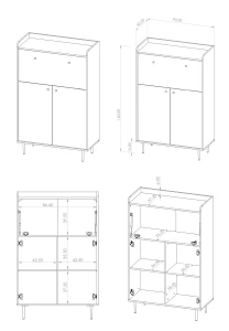 Komoda s tyčou Vasina VS03 do obývačky Brandy Castello