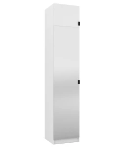Šatníková skriňa so zrkadlom a nadstavcom 50 cm k modulovej šatni Foxen Bílá