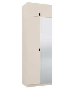 Šatníková skriňa so zrkadlami a nadstavcom 80 cm k modulovej šatníkovej skrini Foxen Cashmere