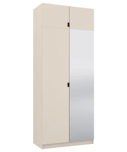 Šatníková skriňa so zrkadlami a nadstavcom 100 cm k modulovej šatníkovej skrini Foxen Cashmere