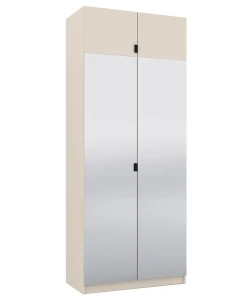 Šatníková skriňa s 2 zrkadlami a nadstavcom 100 cm k modulovej šatníkovej skrini Foxen Cashmere