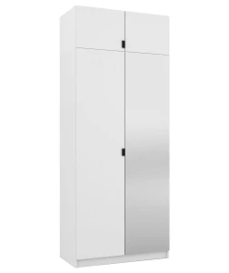 Šatníková skriňa so zrkadlami a nadstavcom 100 cm k modulovej šatníkovej skrini Foxen Bílá