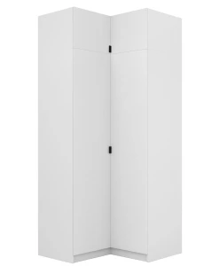 Rohová šatníková skriňa s nadstavcom 50 cm pre modulovú šatníkovú skriňu Foxen Bílá