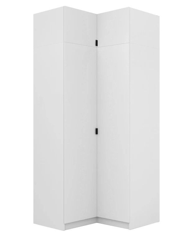 Rohová šatníková skriňa s nadstavcom 50 cm pre modulovú šatníkovú skriňu Foxen Bílá