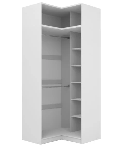 Rohová šatníková skriňa s nadstavcom 50 cm pre modulovú šatníkovú skriňu Foxen Bílá