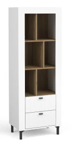 Knihovna Mossa MO4 Bílý/dub whisky