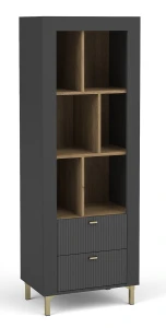 Knihovna Mossa MO4 Černá/dub whisky