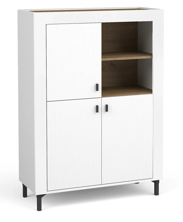 Komoda do obývacího pokoje Mossa MO5 Bílý/dub whisky