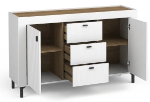 Komoda se zásuvkami do obývacího pokoje Mossa MO6 Bílý/dub whisky