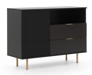 Komoda do obývacej izby Nubia K1D2SZ Čierna matná