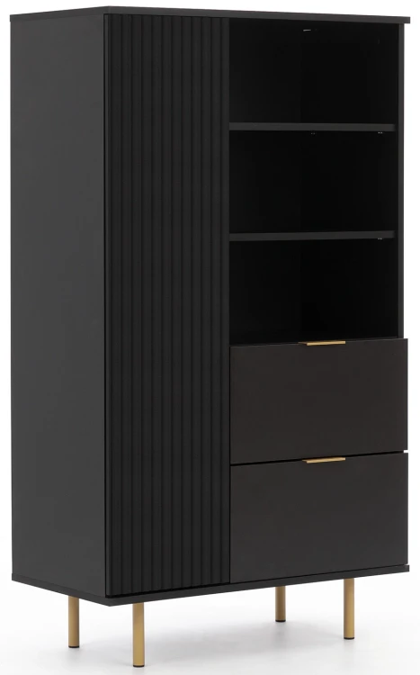 Regál do obývačky Nubia R1D2SZ Čierny matný