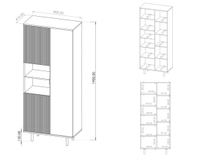 Regál do obývačky Nubia R3D Cashmere