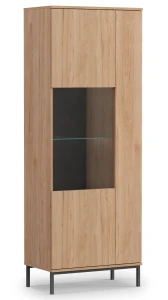 Vitrína do obývačky s LED osvetlením Querty Hickory