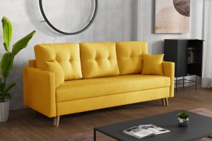 Rozkladacia pohovka Lahti s úložným boxom Žltá