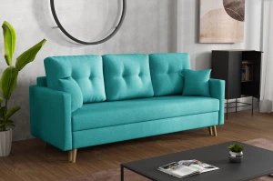 Rozkladacia pohovka Lahti s úložným boxom Tyrkysová