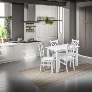 Stôl so 4 stoličkami Z057 Biela